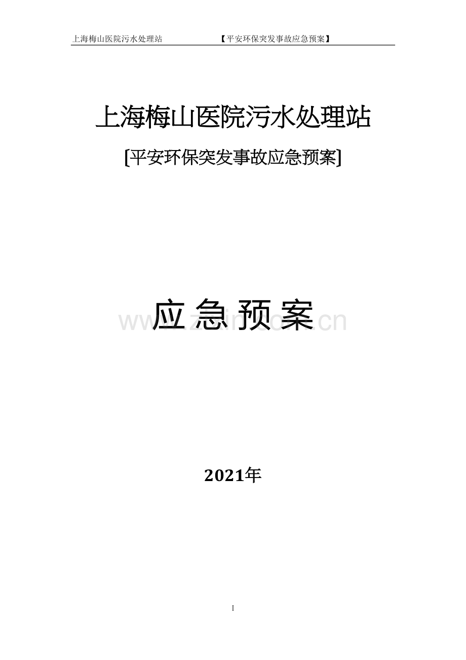 上海梅山医院污水处理站应急预案.docx_第1页