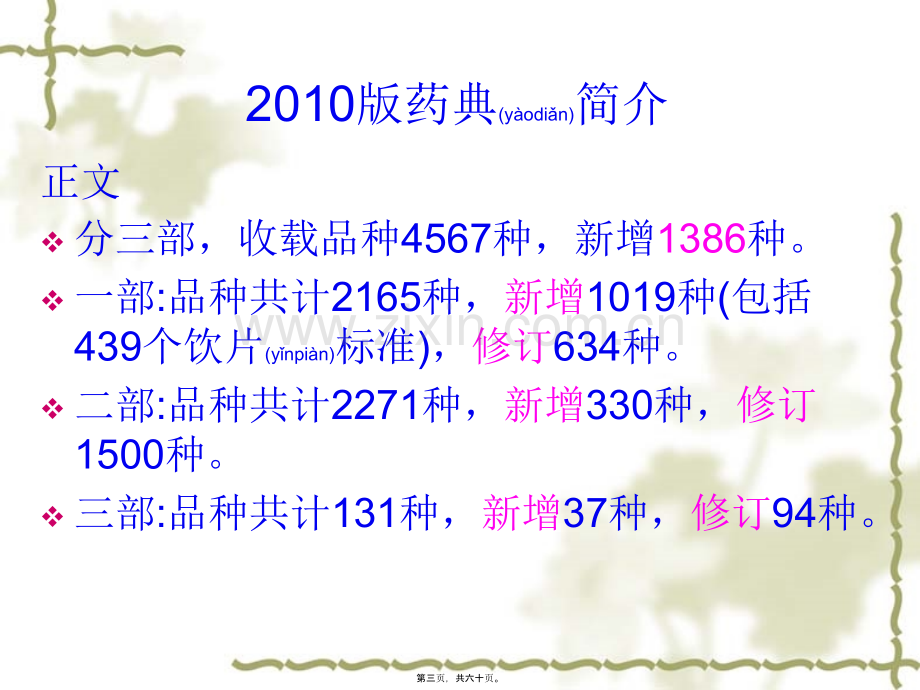 中国药典2005版与2010版比较.ppt_第3页