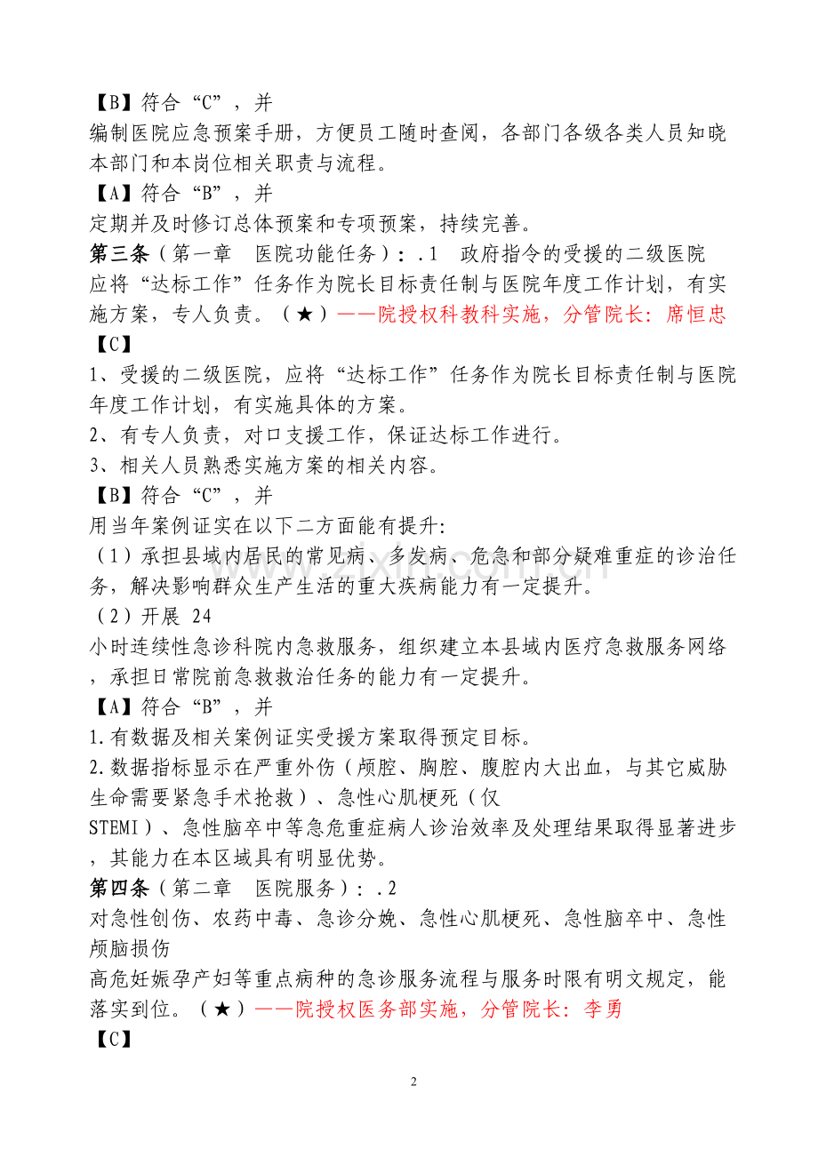 二级综合医院评审标准核心条款.docx_第2页