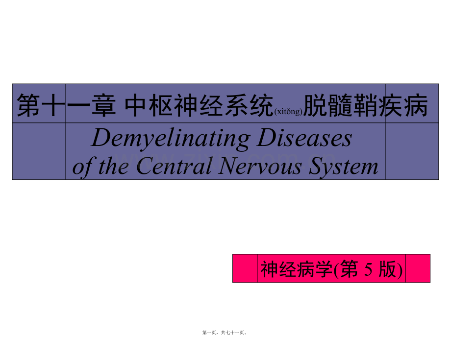 学术讨论—中枢神经系统脱髓鞘病汇总.ppt_第1页