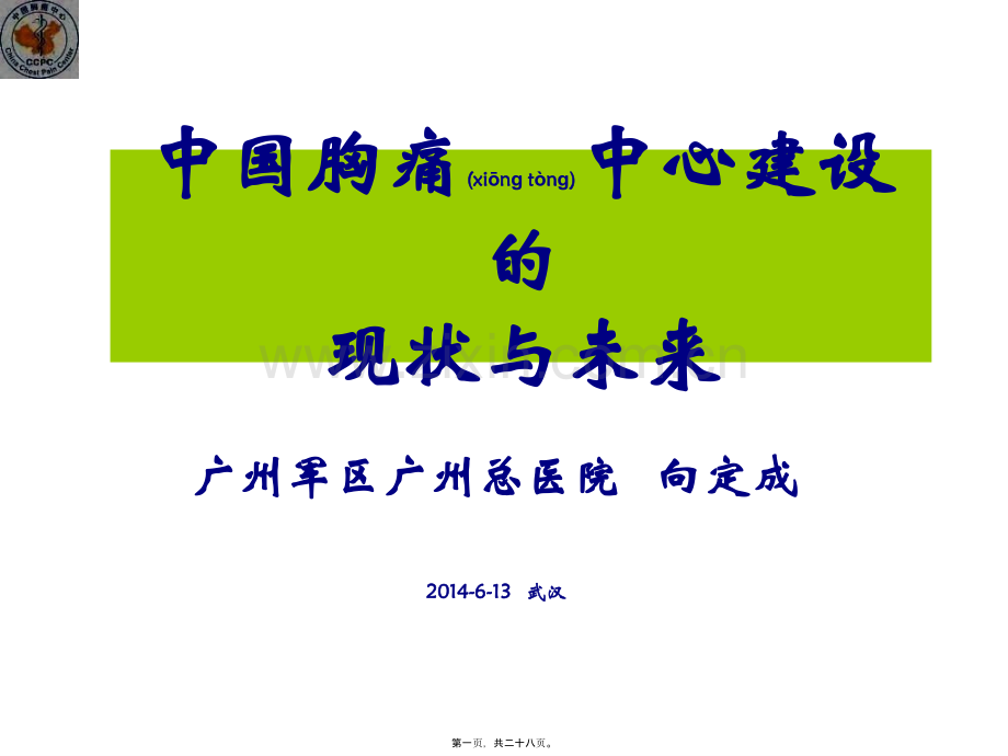 中国胸痛中心建设的现状与未来(PPT)剖析.ppt_第1页