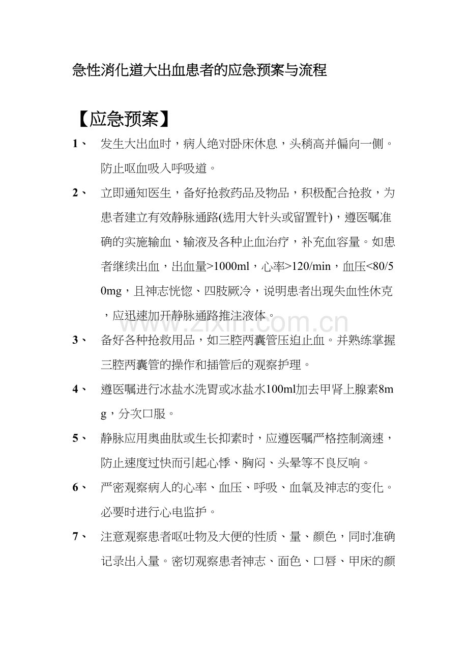 上消化道出血的应急预案.docx_第1页