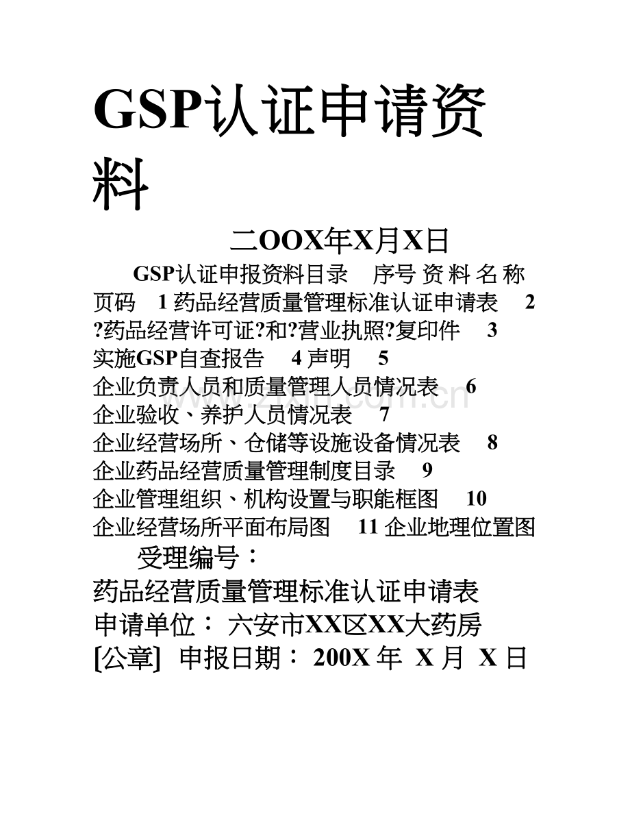 Quslmn六安市零售药店GSP认证申报资料示范文本.docx_第3页