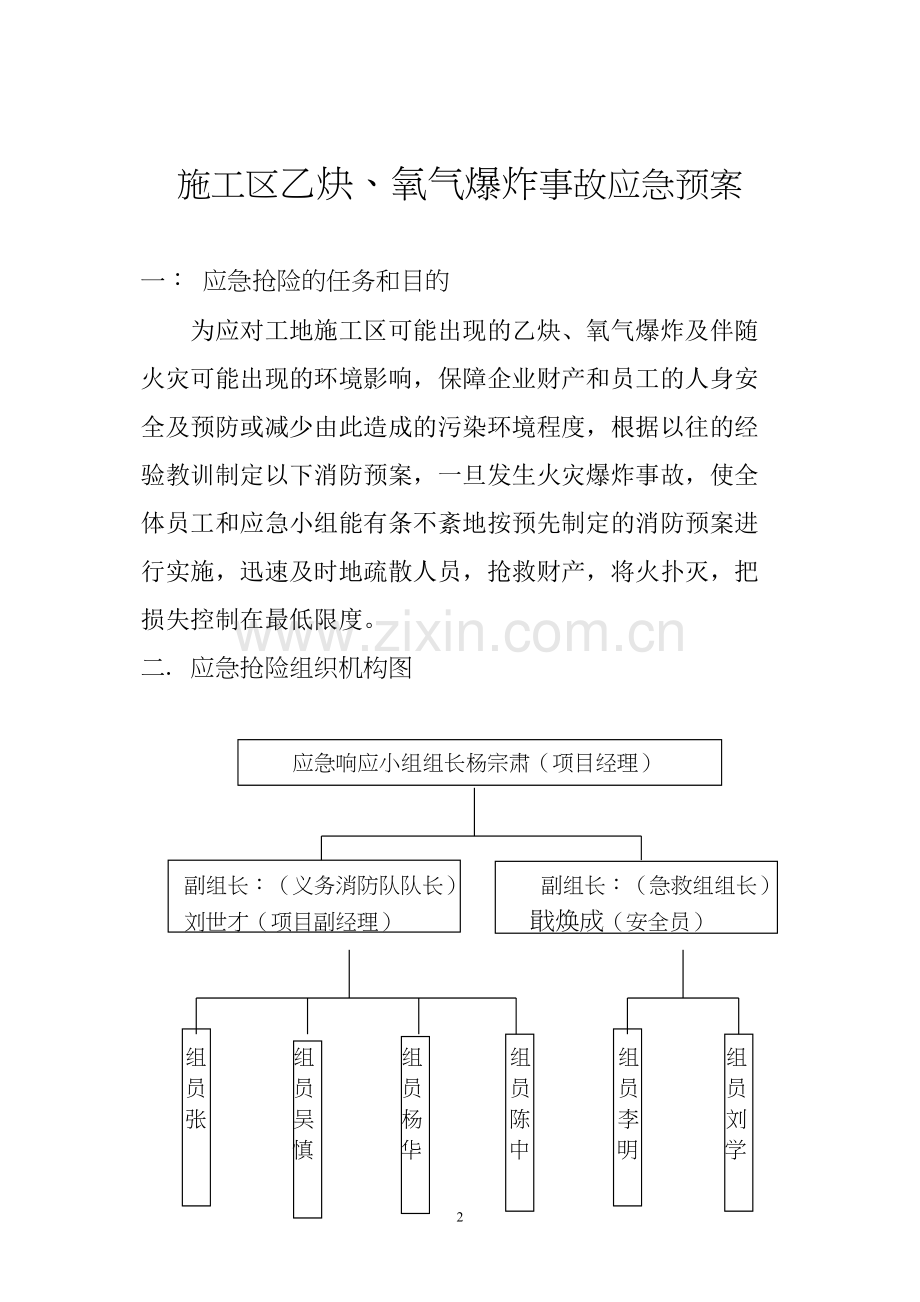 乙炔氧气爆炸事故应急预案(改).docx_第2页