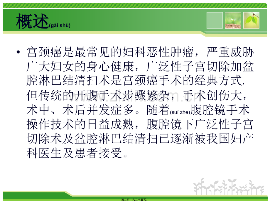 腹腔镜下广泛子宫切除及盆腔淋巴结清扫术的手术配合讲诉.ppt_第2页