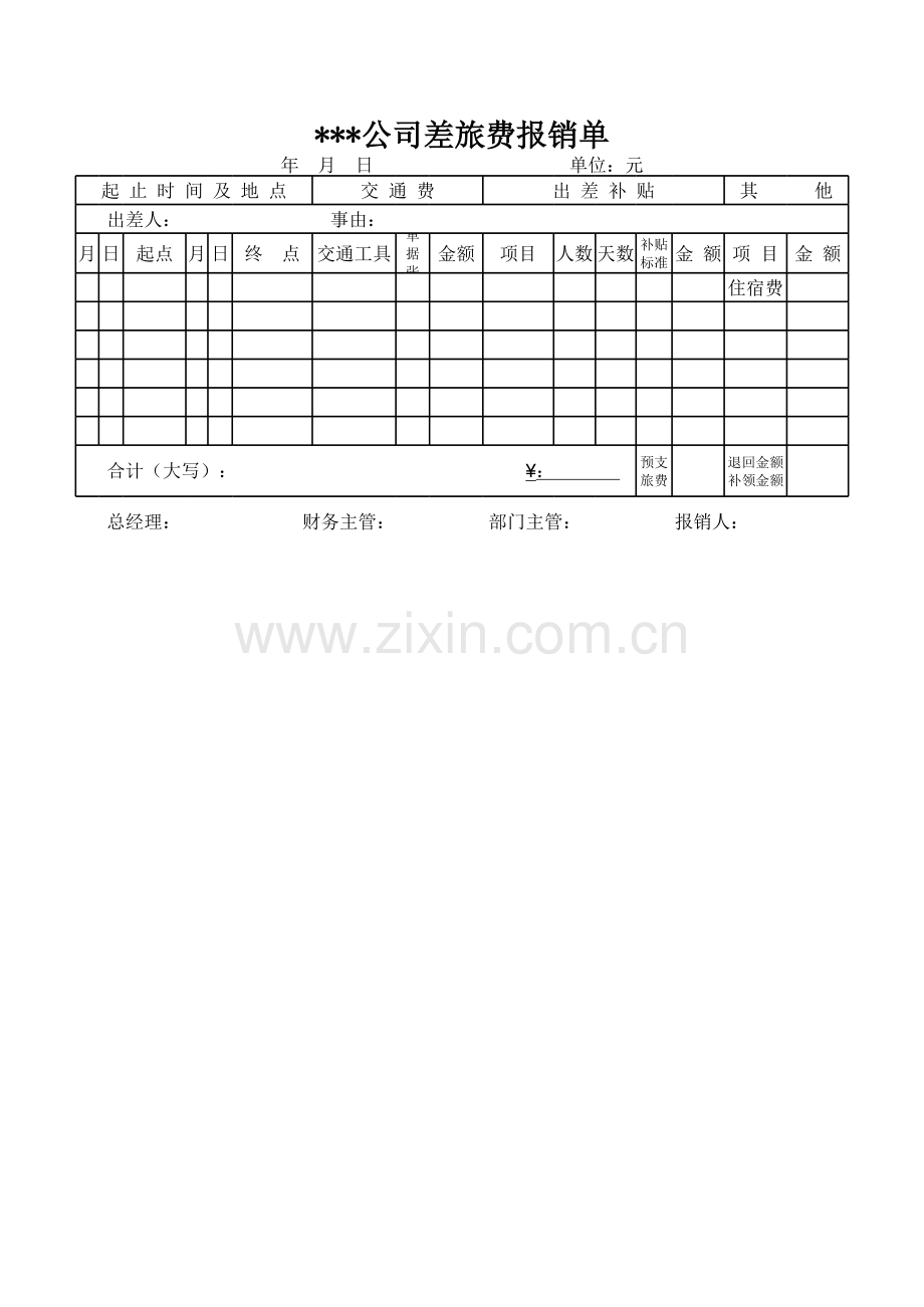 旅费报销单模板.xls_第1页