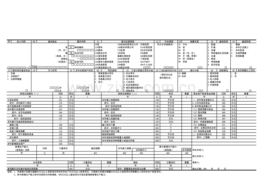 固定资产投资统计基层标准表模板.xls_第2页