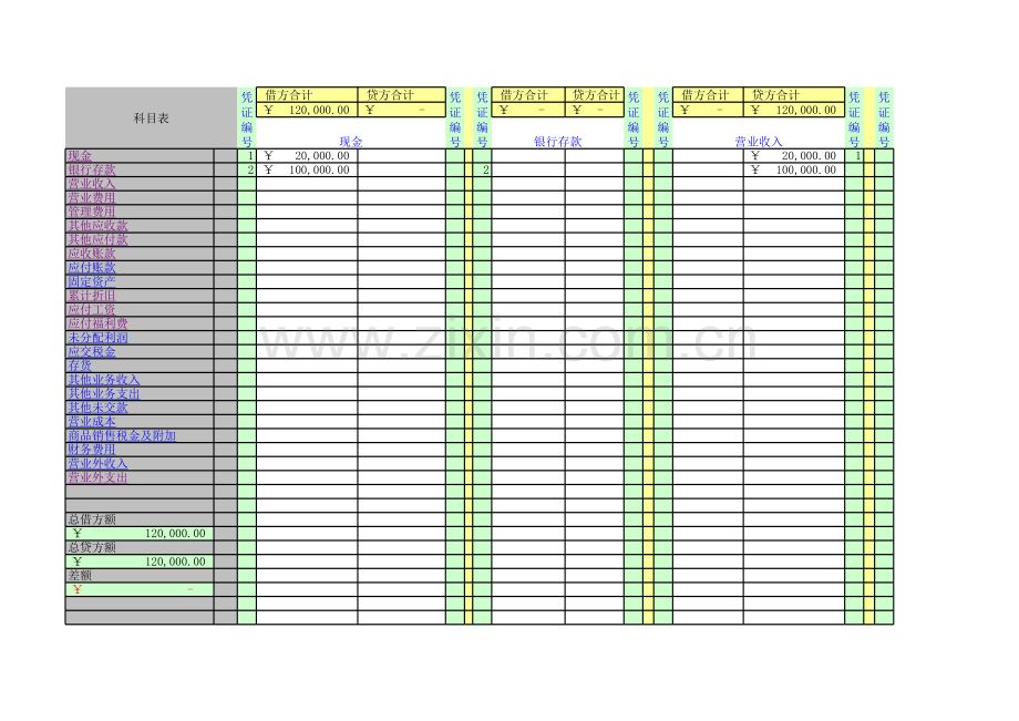 小企业记账会计报表模板.xls_第1页