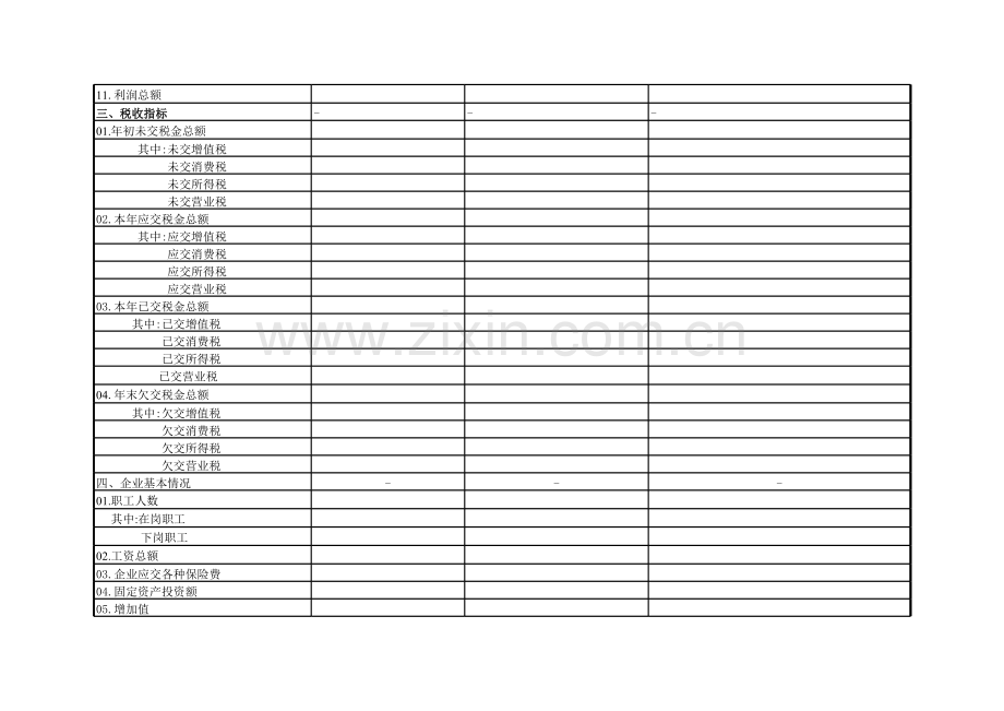 企业财务会计月报主要指标表模板.xls_第2页