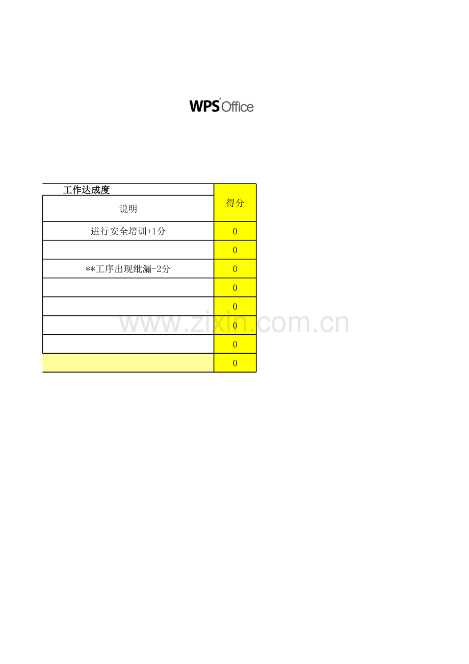 考核评分表模板.xls_第2页