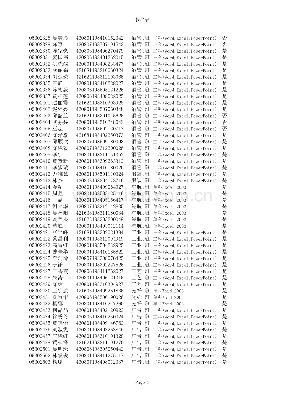 考试报名系统模板.xls_第3页