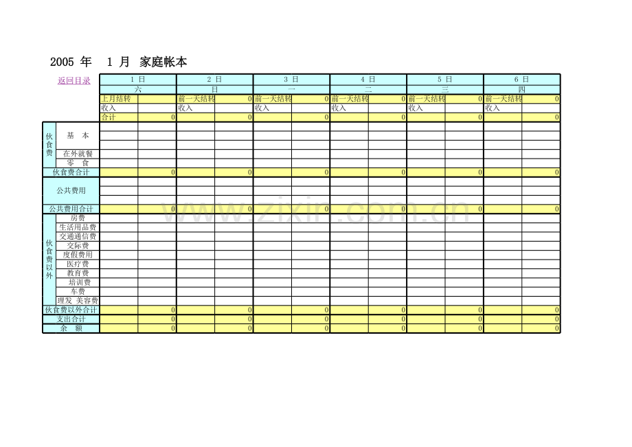 家庭账本1模板.xls_第2页