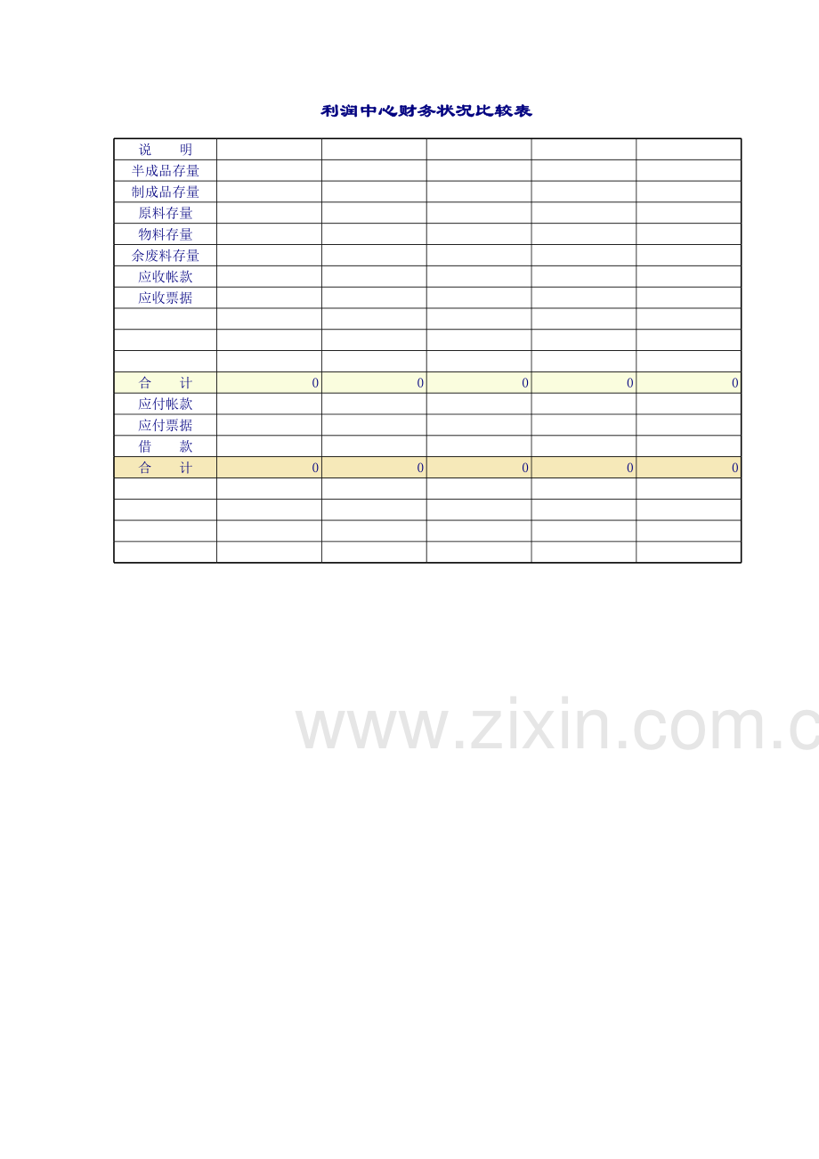 利润中心往来表模板.xls_第2页