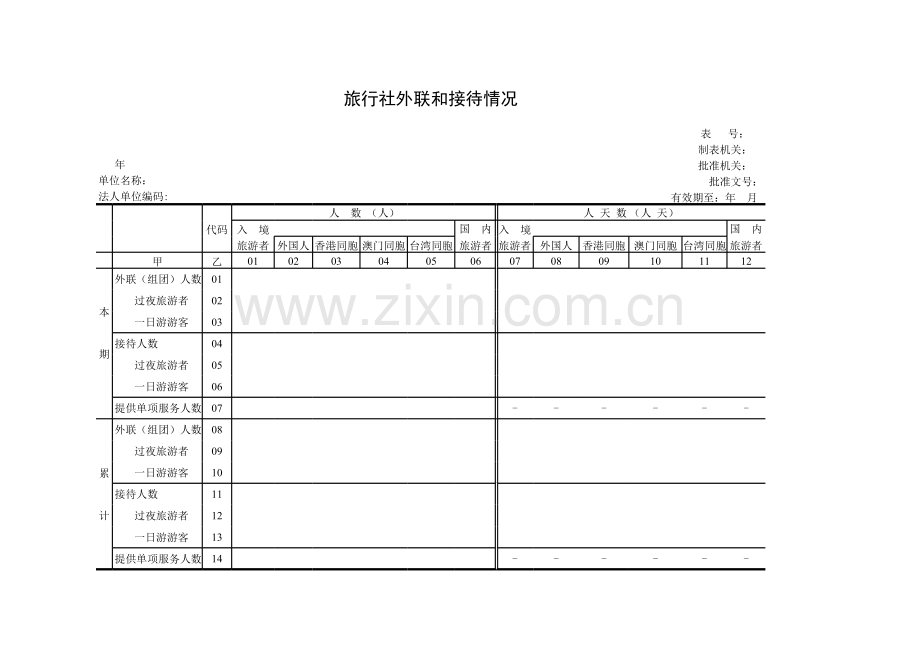 旅行社外联和接待情况模板.xls_第1页