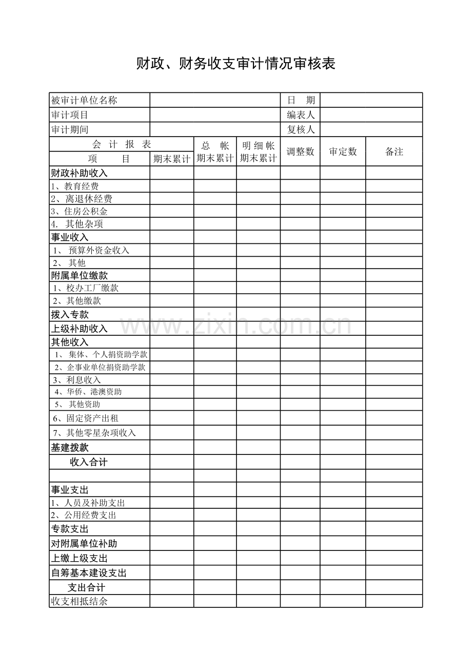 财政、财务收支审计情况审核表模板.xls_第1页