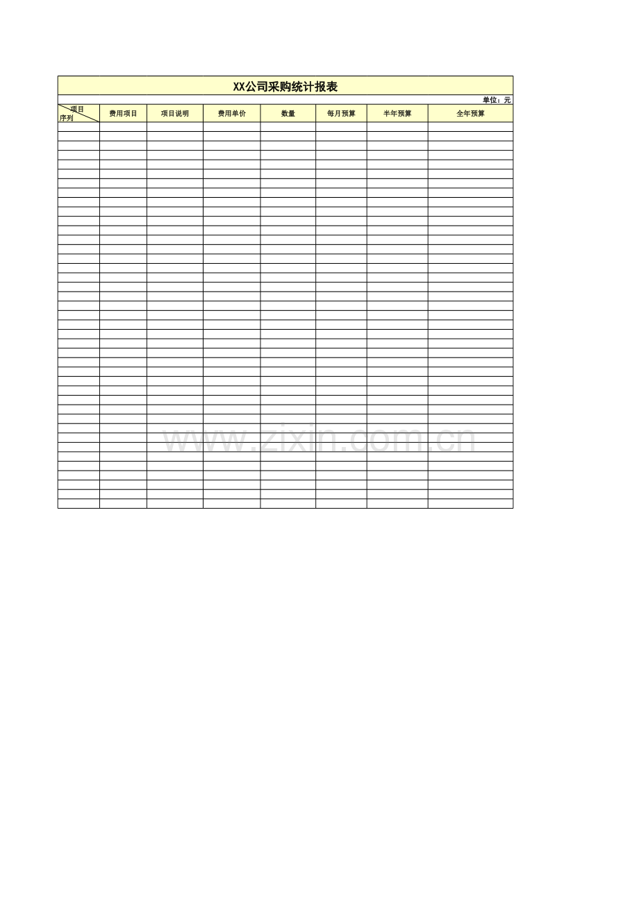 公司采购统计报表模板.xls_第1页