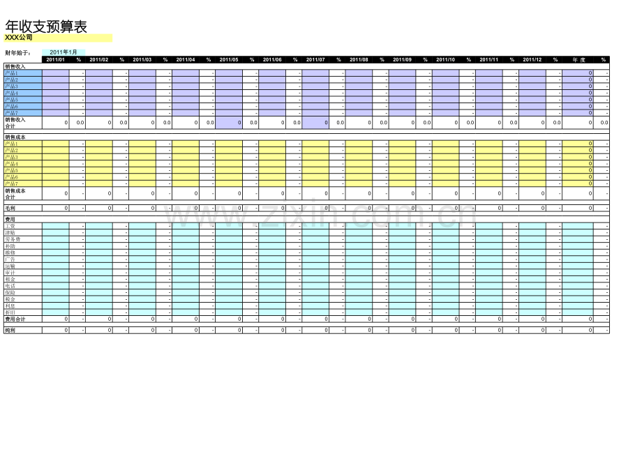 收支预算表模板.xls_第1页