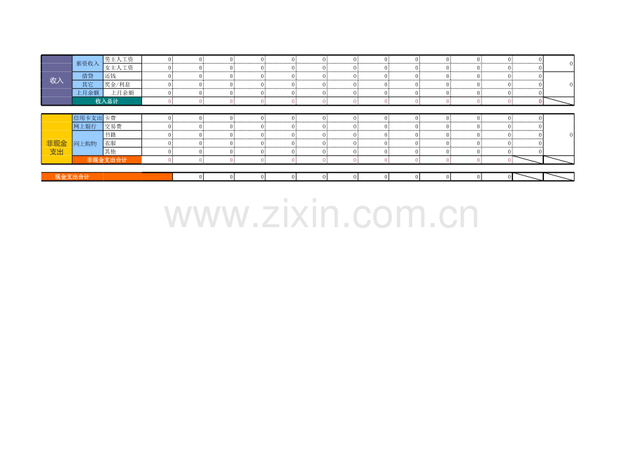 家庭收支表模板.xls_第3页