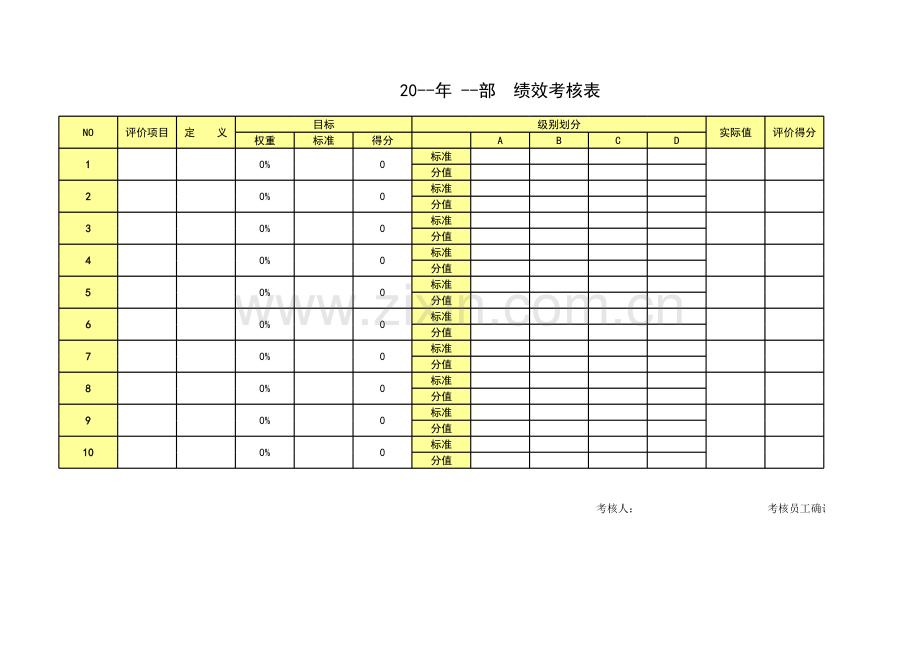 绩效考核表模板.xls_第1页