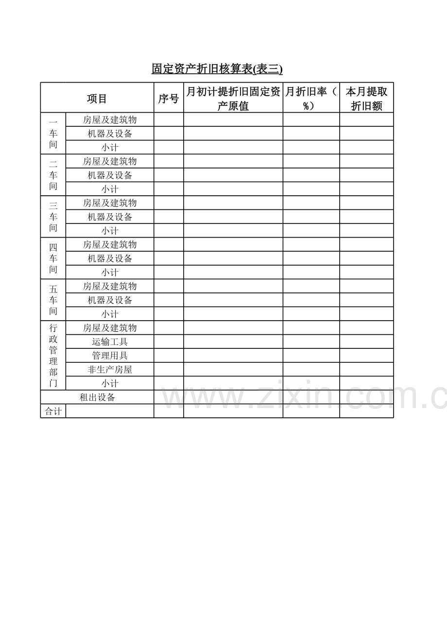 系列成本核算表模板.xls_第3页