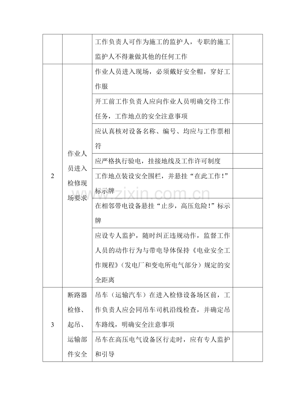 电工：断路器安全检修检查表.docx_第2页