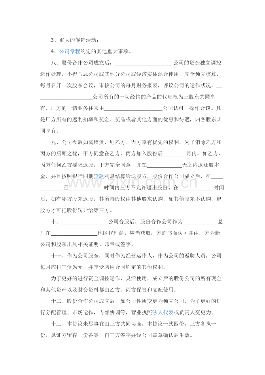 公司股份合作协议书新.docx_第3页