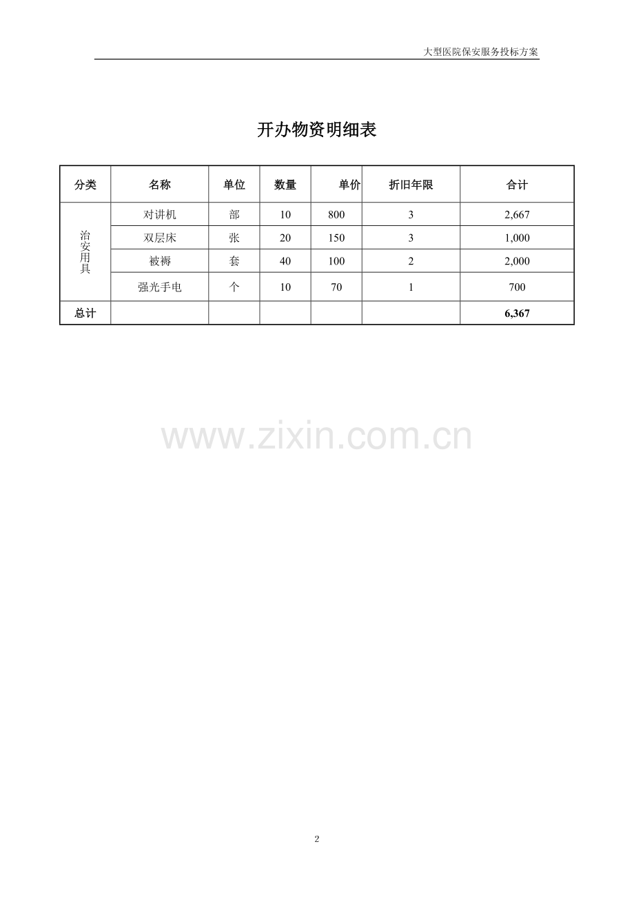 精品-医院保安服务投标书.doc_第2页