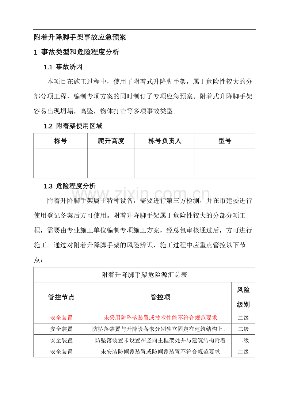 附着升降脚手架危大工程专项应急预案.docx_第3页