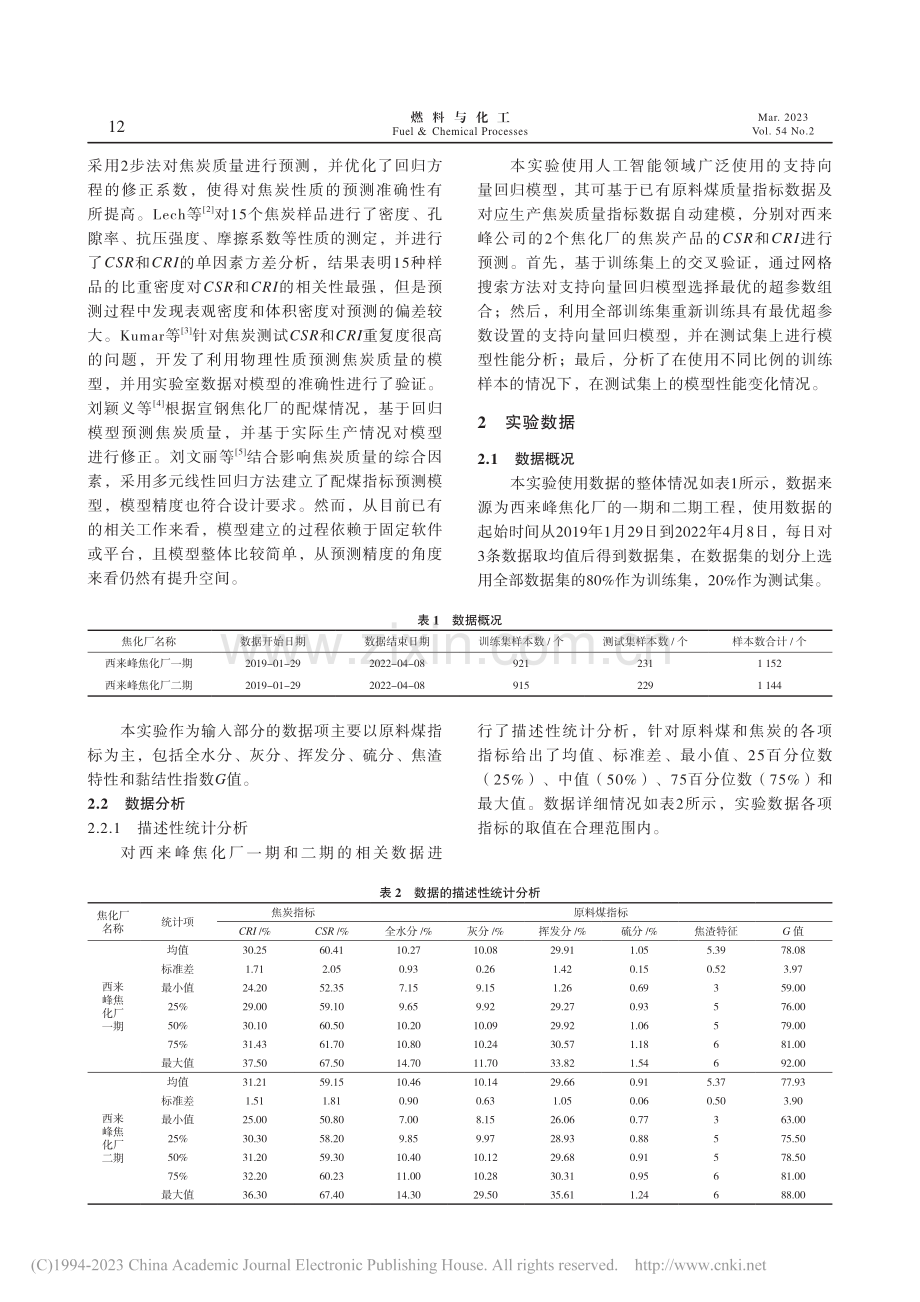 基于支持向量回归模型的焦炭质量智能分析_郭亮东.pdf_第2页