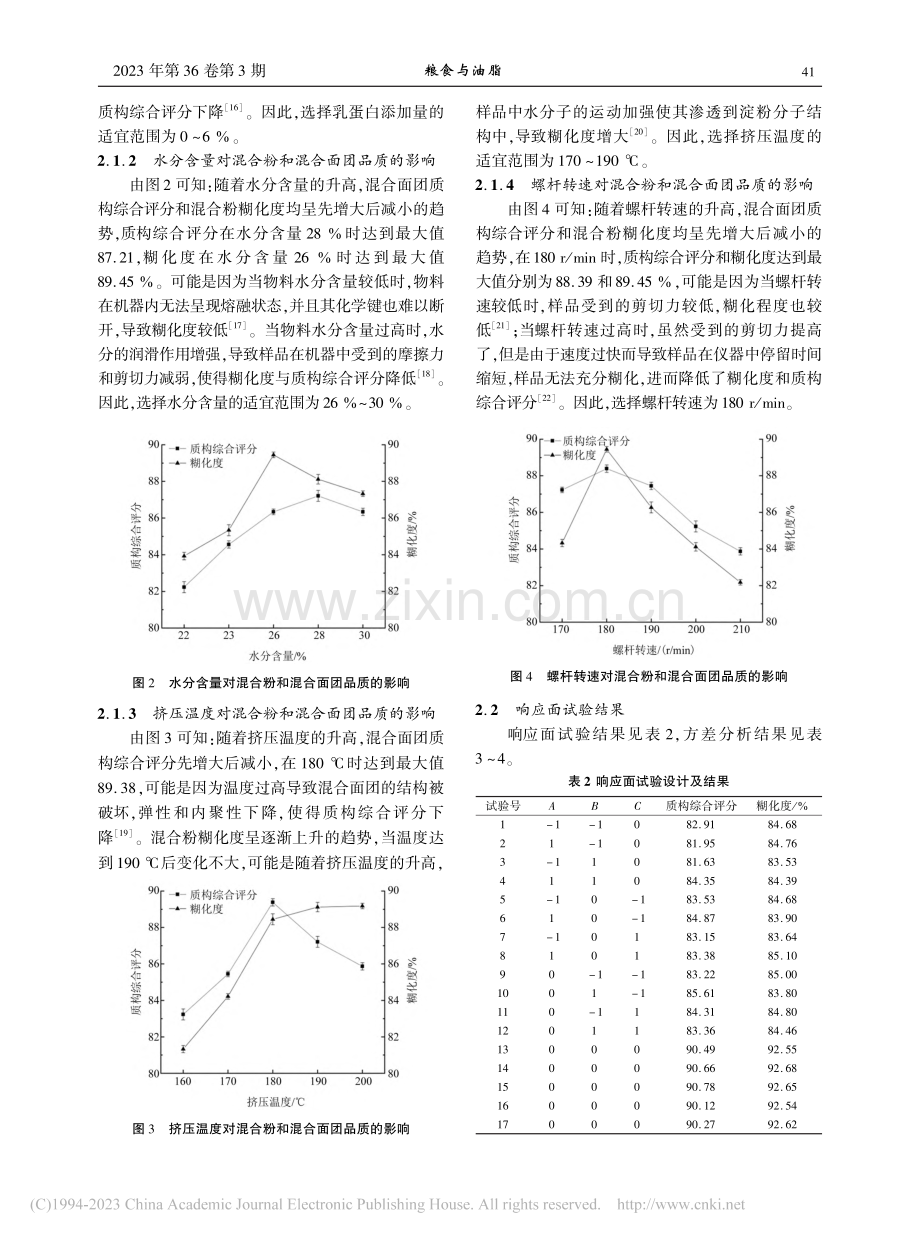 挤压技术对乳蛋白和米粉混合粉及混合面团品质的影响_刘晓飞.pdf_第3页