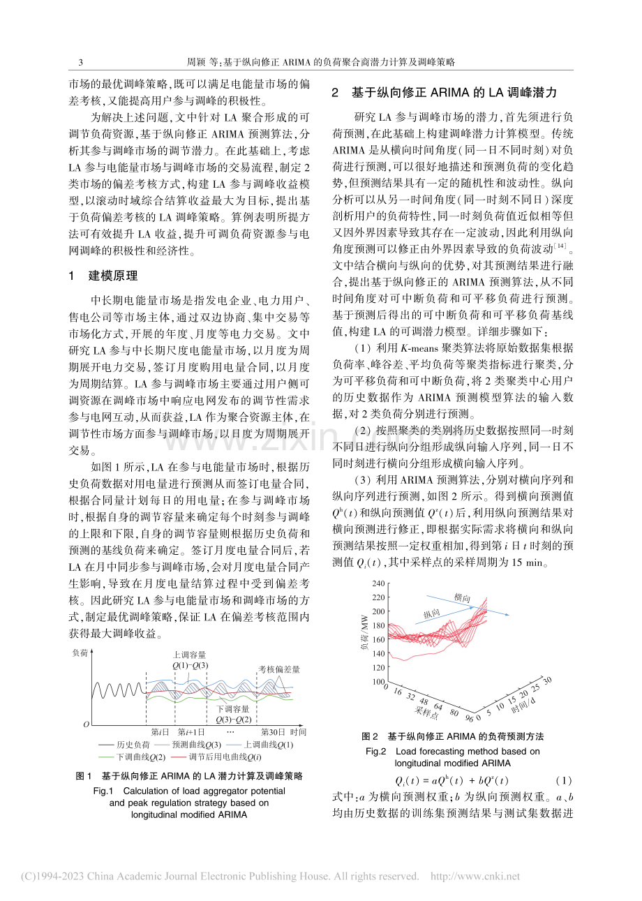 基于纵向修正ARIMA的负荷聚合商潜力计算及调峰策略_周颖.pdf_第2页