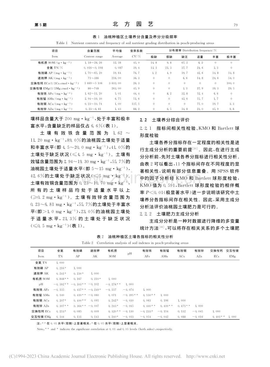 基于主成分分析的山西省油桃主产区土壤肥力评价_滑小赞.pdf_第3页