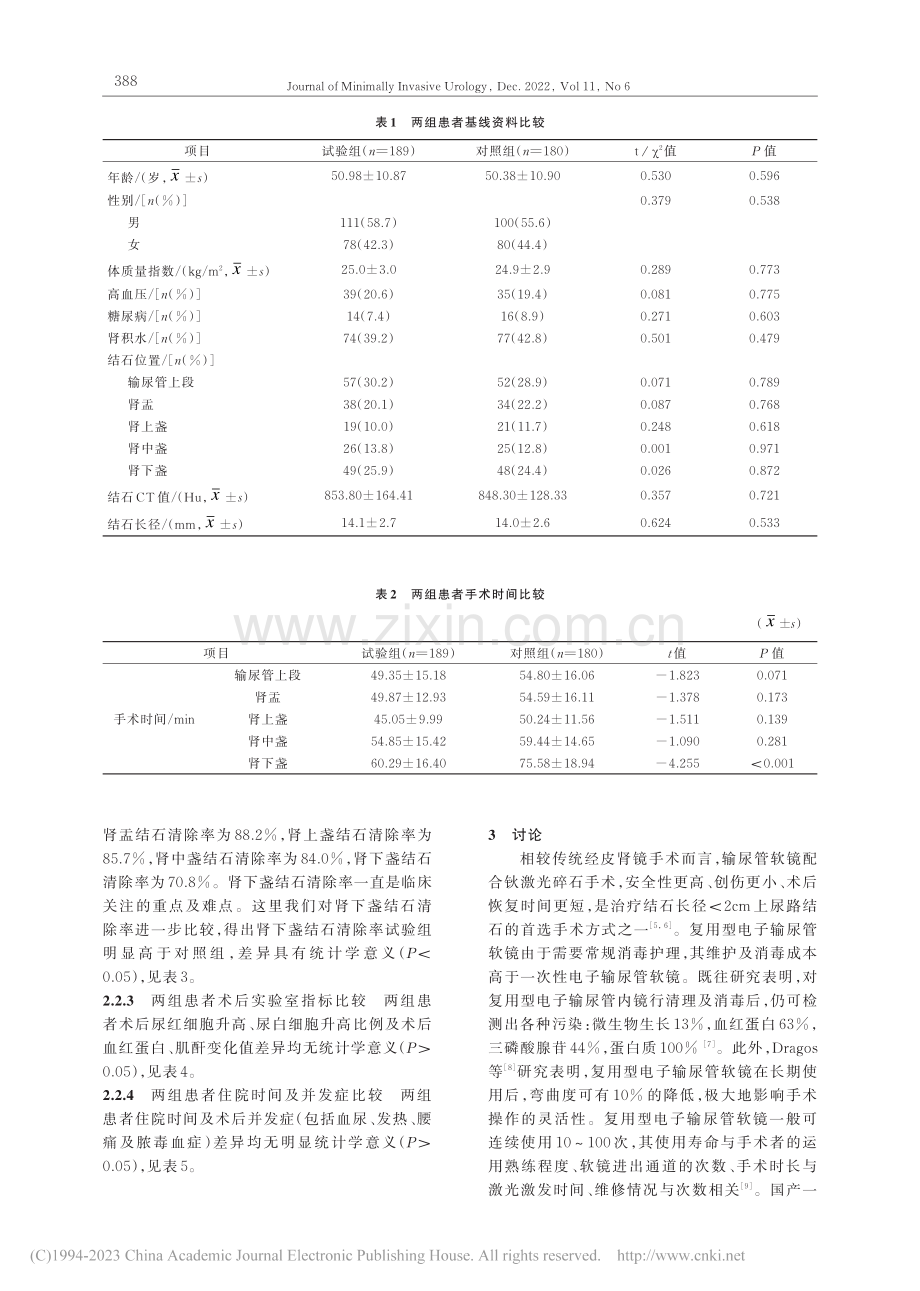 一次性与复用型电子输尿管软镜治疗上尿路结石疗效分析_苏赛.pdf_第3页