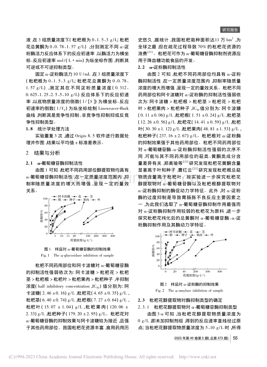 枇杷抑制α-葡萄糖苷酶和α...活性部位的筛选及其酶动力学_魏爱红.pdf_第3页