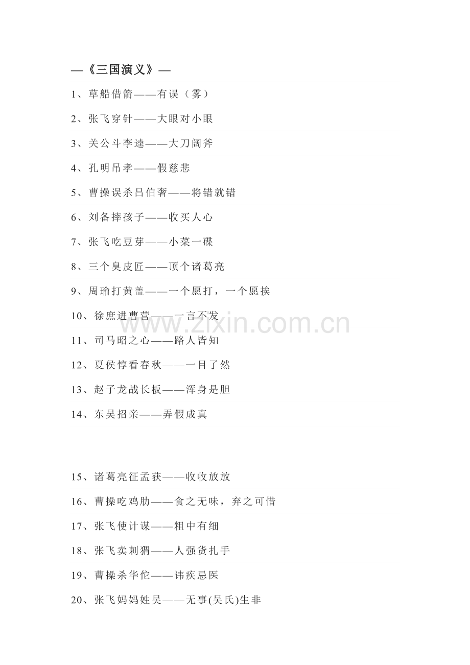 初中语文专题之《四大名著》中常考的118个歇后语.docx_第1页