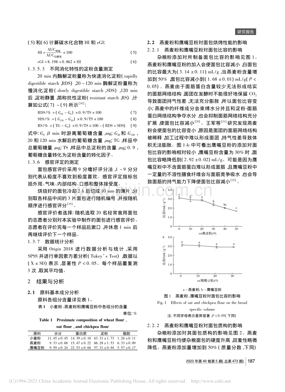 两种杂粮对面包预拌粉烘烤性能和淀粉消化性的影响_胡蒙蒙.pdf_第3页