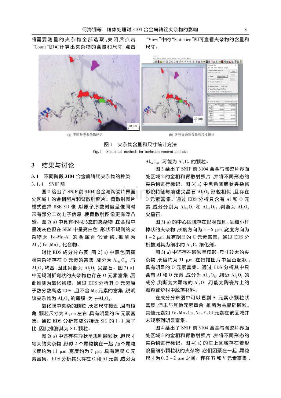 熔体处理对3104合金扁铸锭夹杂物的影响_何海铜.pdf_第3页