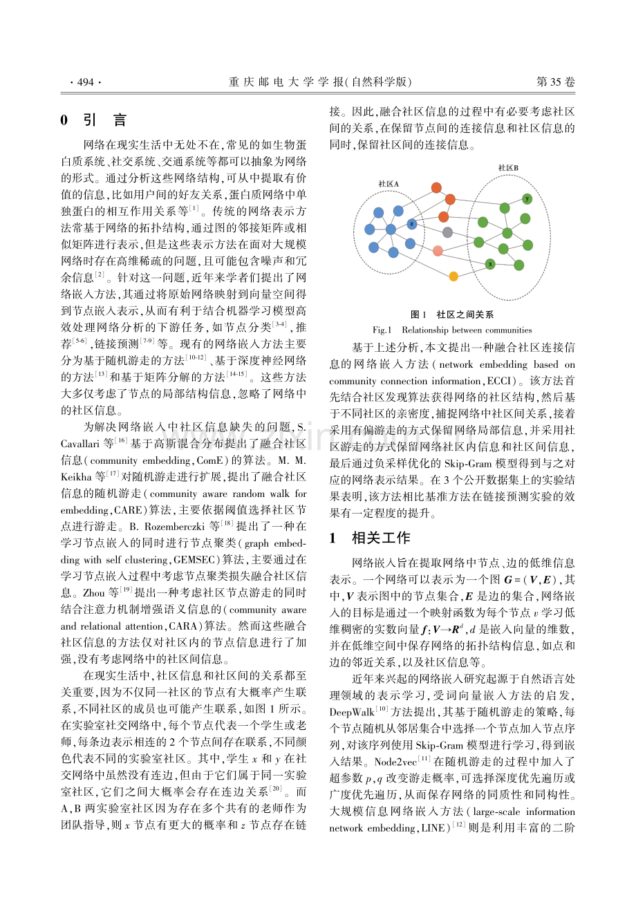 融合社区连接信息的网络嵌入方法.pdf_第2页