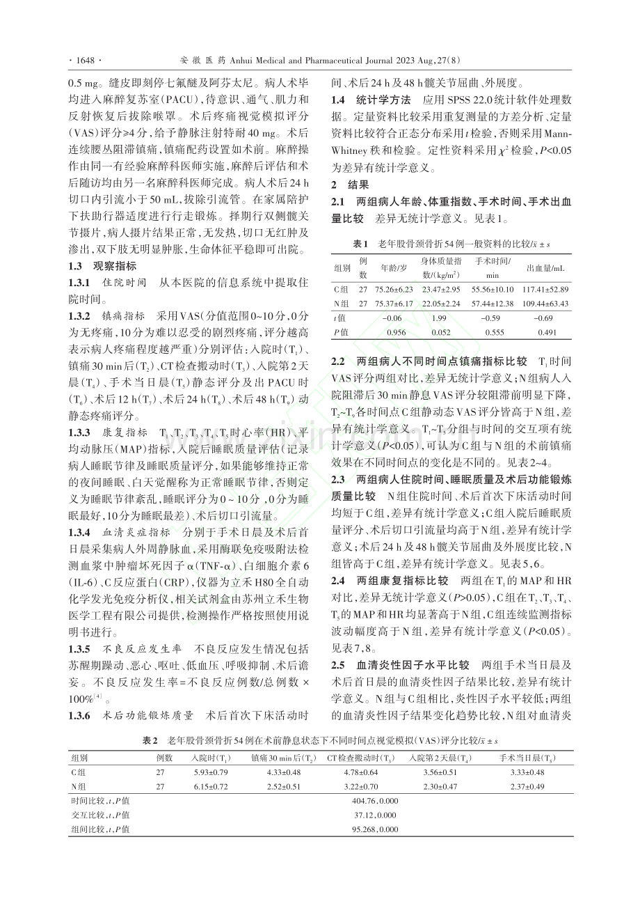 入院后即刻连续腰丛神经阻滞...置换病人加速康复外科的影响_尚磊晶.pdf_第3页