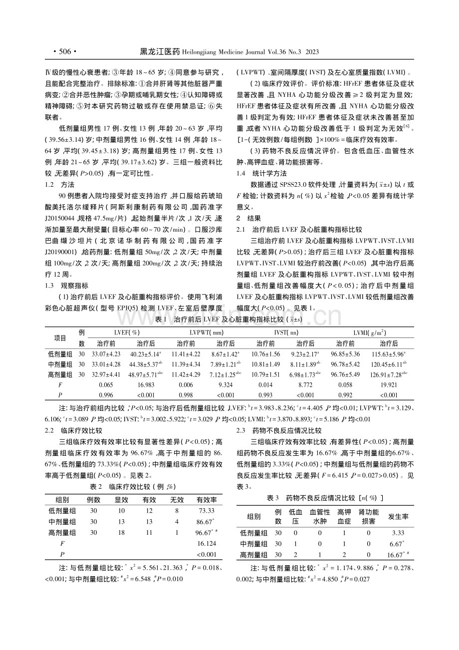 三种剂量沙库巴曲缬沙坦片联..._40%心力衰竭的疗效观察_王卓.pdf_第3页