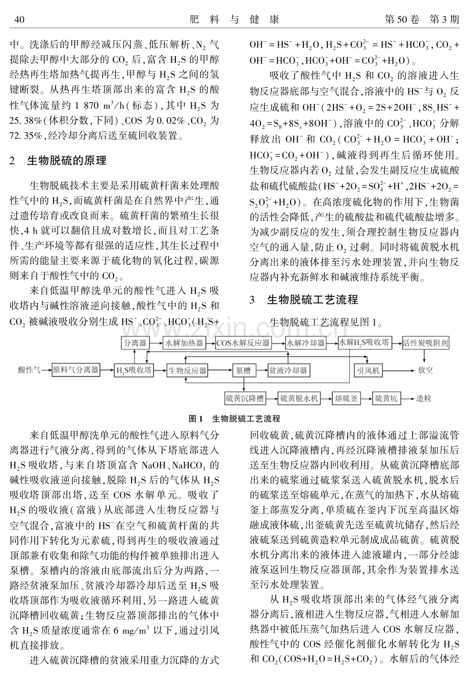 生物脱硫技术在煤化工酸性气脱硫中的应用.pdf_第2页