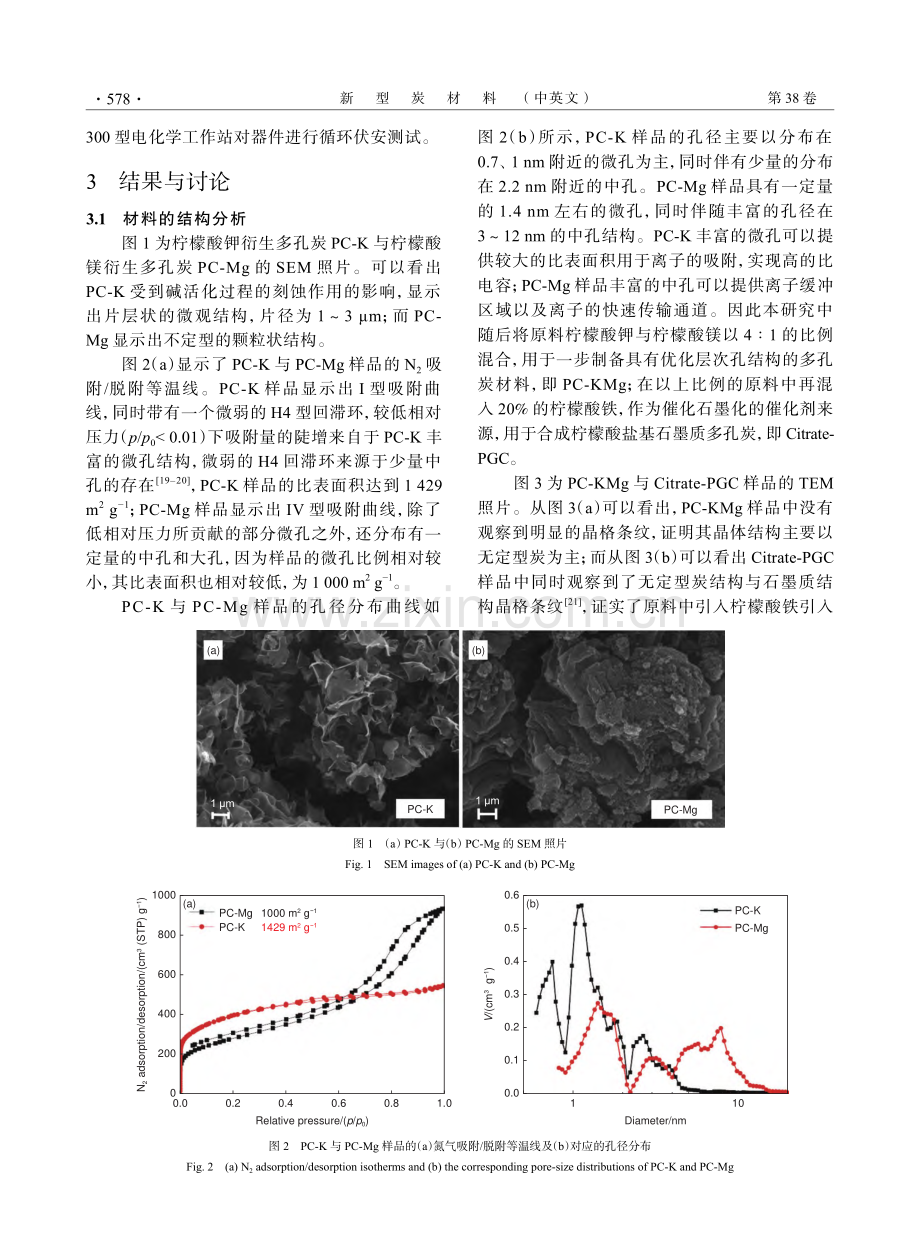 石墨质多孔炭的制备及其双离子电容储能机理_展长振.pdf_第3页