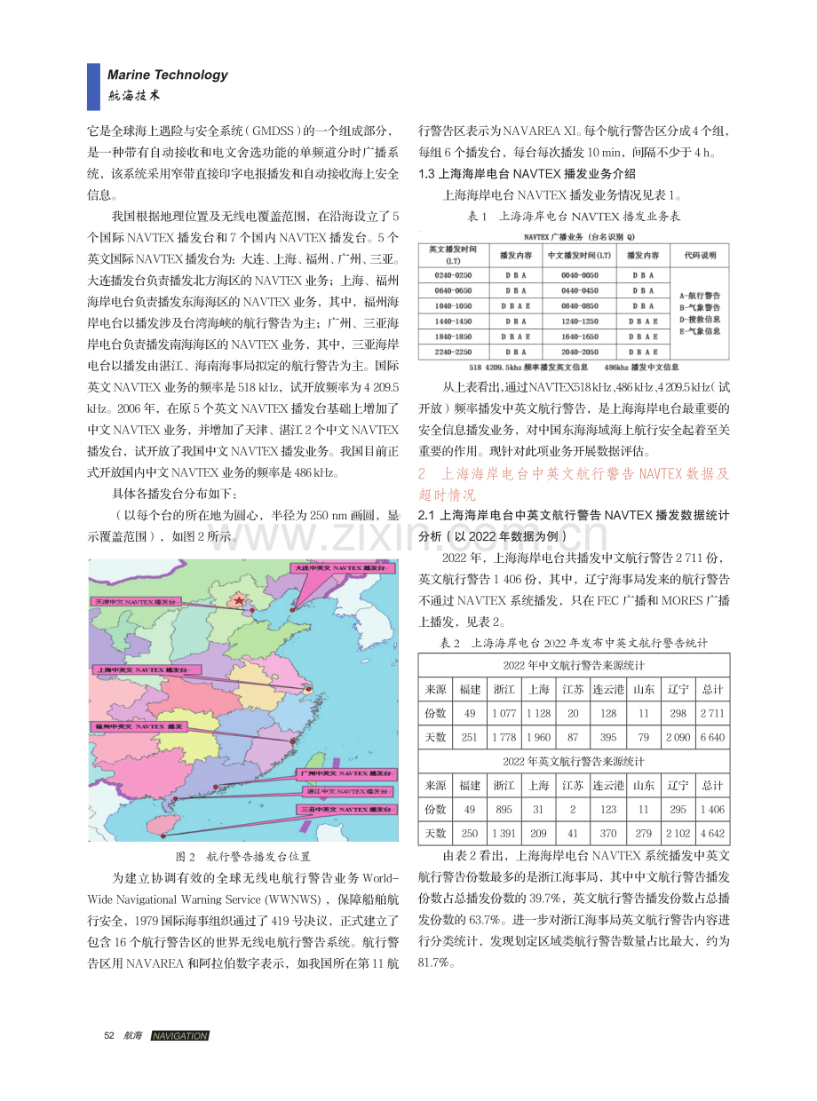 上海海岸电台航行警告NAVTEX播发超时的分析和建议.pdf_第2页