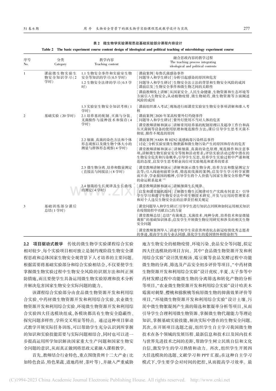 生物安全背景下的微生物学实验课程思政教学设计与实践_周丹.pdf_第3页