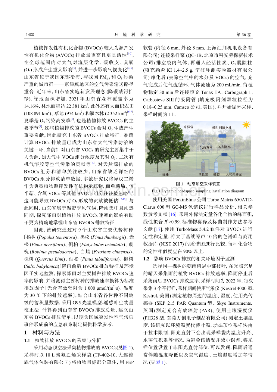 山东省植物源挥发性有机物排放特征.pdf_第2页