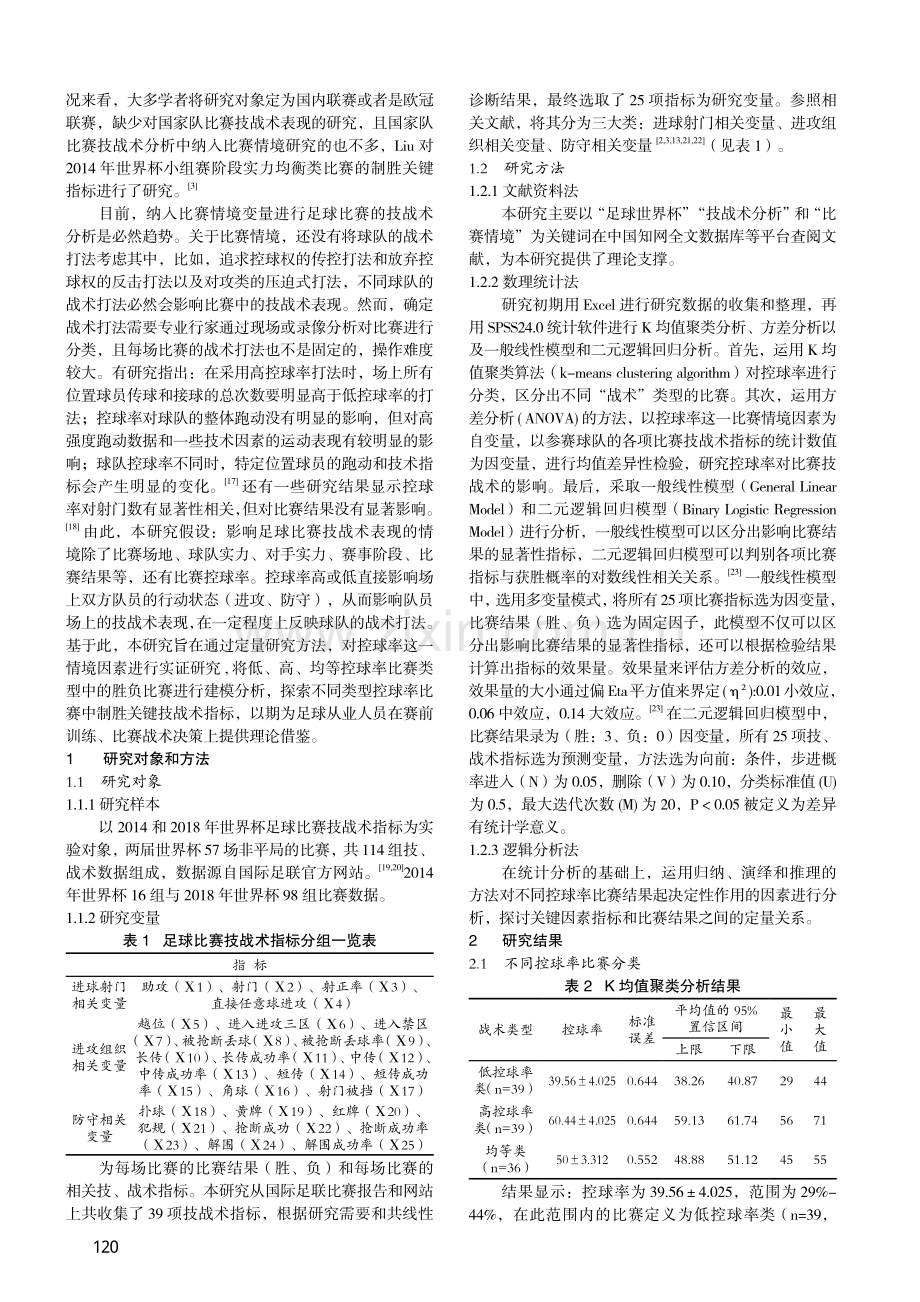 世界杯足球比赛制胜关键技战...于不同控球率情境的实证研究_杨涛.pdf_第2页