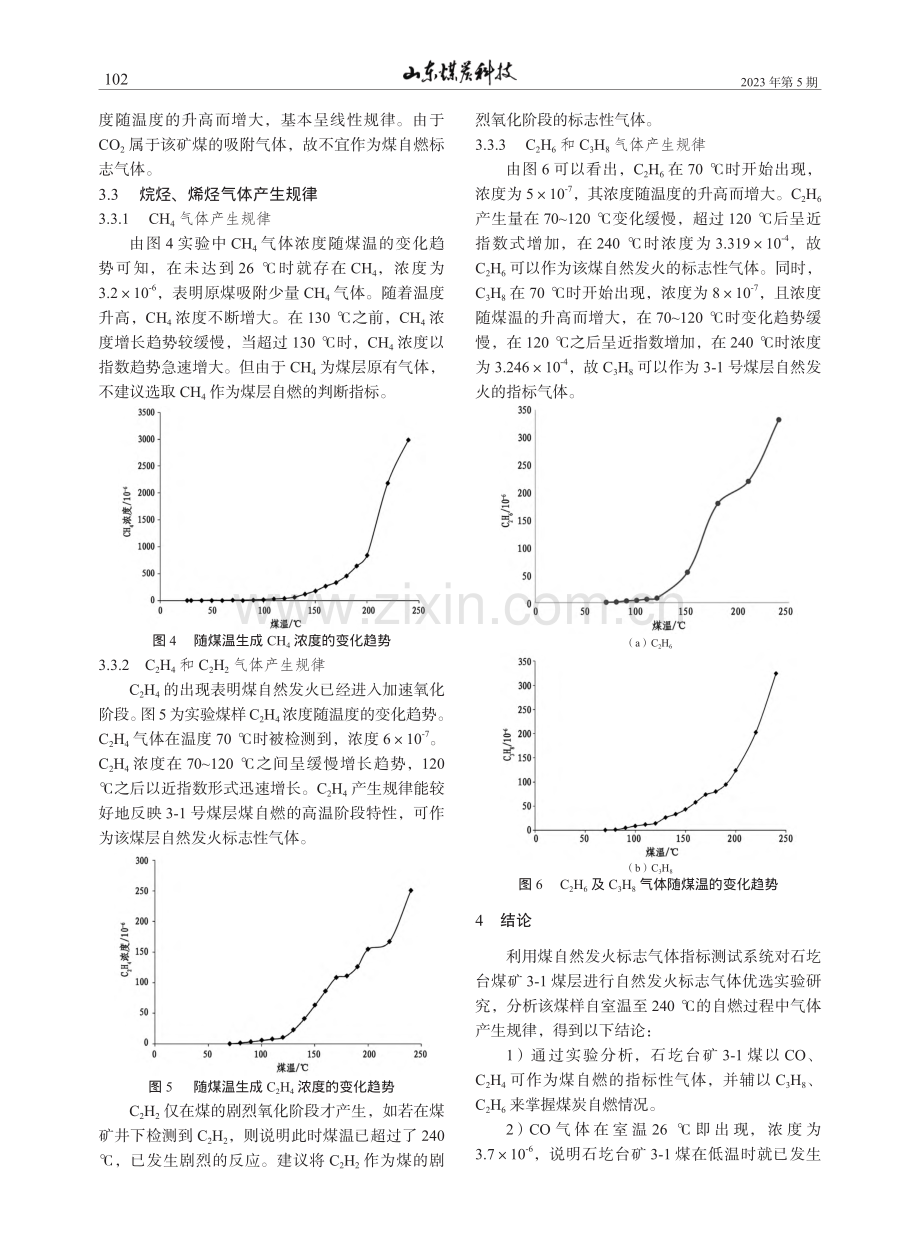 石圪台煤矿3-1煤自然发火标志气体实验研究_马俊田.pdf_第3页