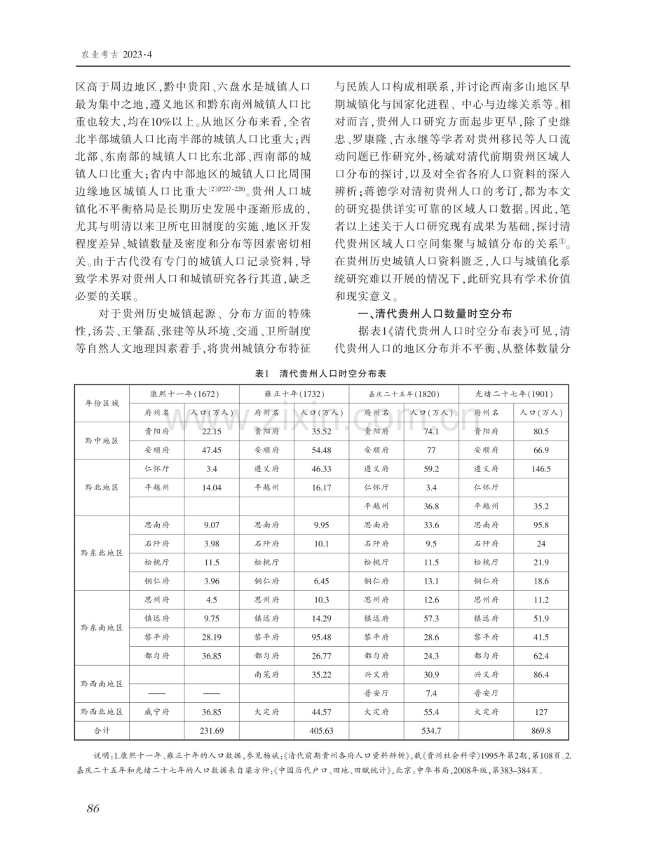 清代贵州区域人口与城镇地理分布.pdf_第2页