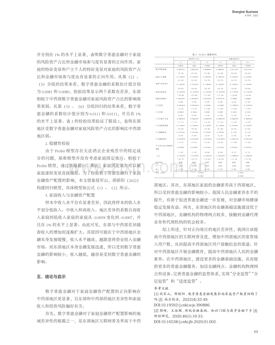 数字普惠金融、家庭金融资产配置与区域差异性_钱玥琳.pdf_第3页