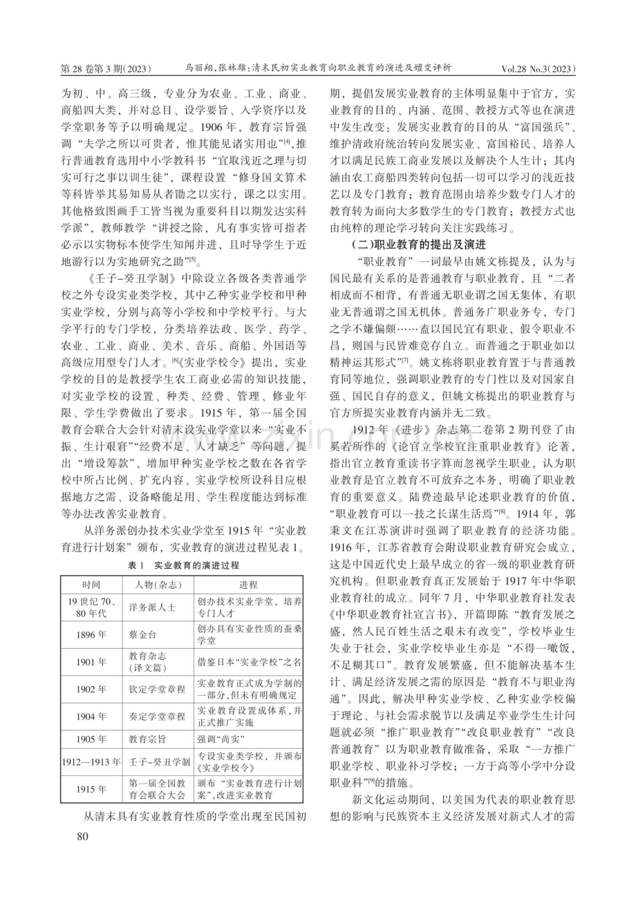 清末民初实业教育向职业教育的演进及嬗变评析.pdf_第2页